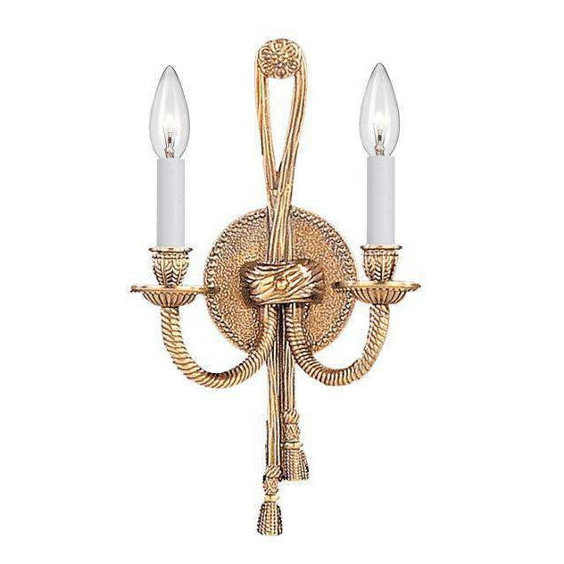 Crystorama Lighting Company, 2 Light Olde Brass Cast Brass Wall Mount