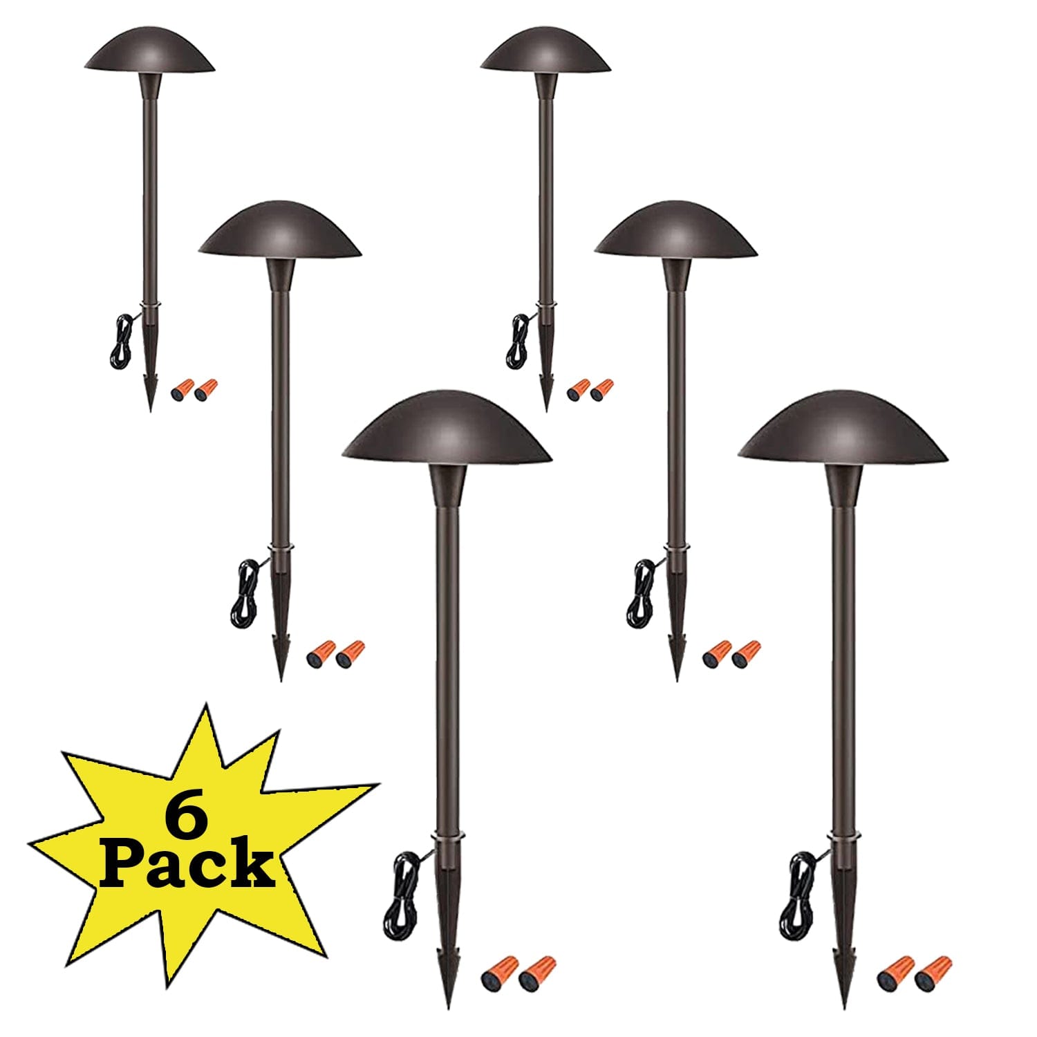 ABBA Lighting USA, ALPCC09 6-Pack 5W 3CCT LED Landscape Pathway Light Package, 12V Low Voltage Modern Path Lights