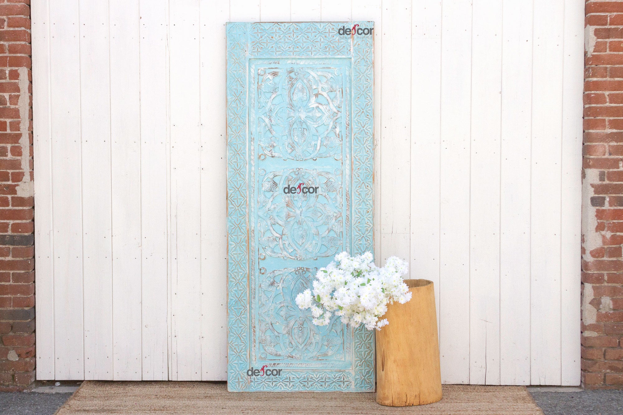 DE-COR | Globally Inspired, Aged Blue Moroccan Medina Wood Door (Trade)