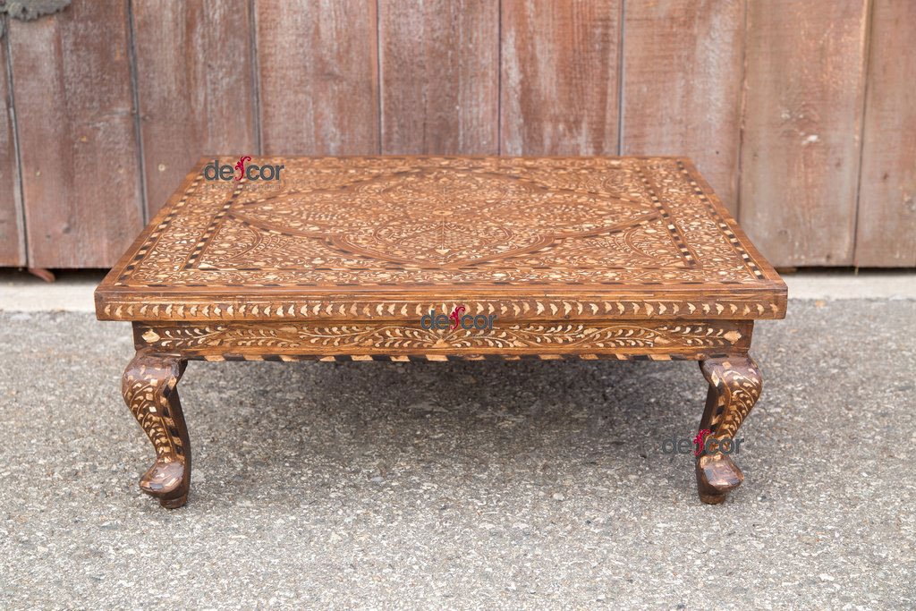 DE-COR | Globally Inspired, Anglo Indian Bone Inlay Bajot Table (Trade)