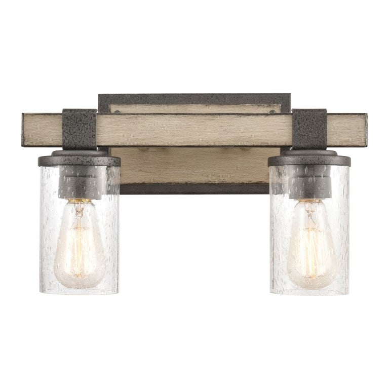 Elk Home, Annenberg 15'' Wide 2-Light Vanity Light - Anvil Iron