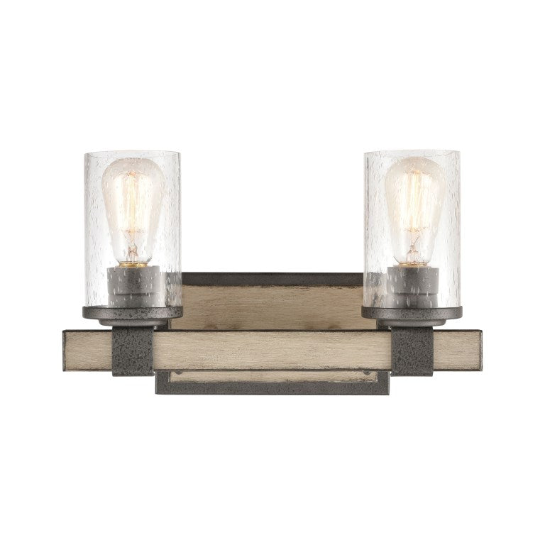 Elk Home, Annenberg 15'' Wide 2-Light Vanity Light - Anvil Iron