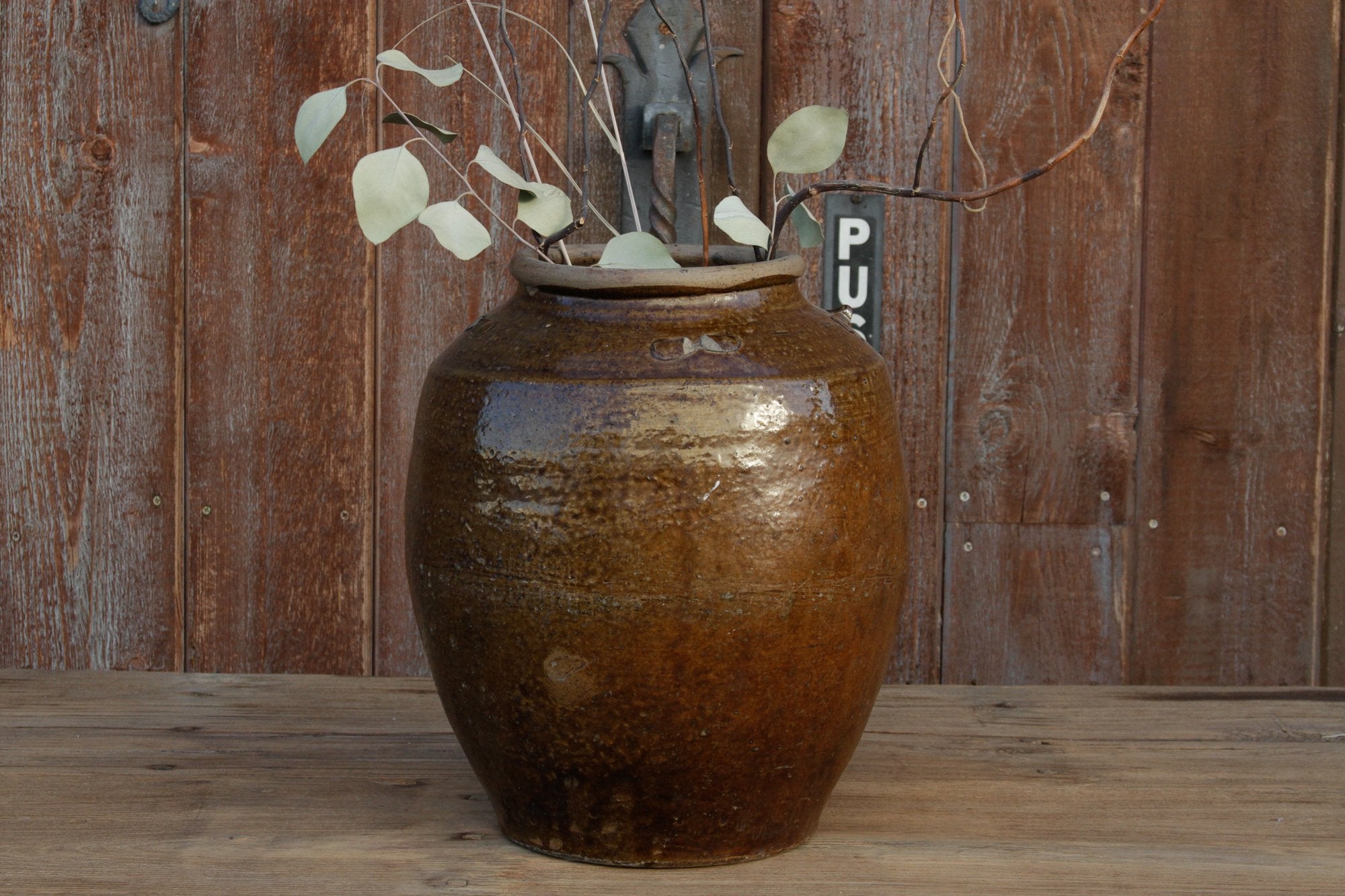 DE-COR | Globally Inspired, Antique Golden Brown Martaban Jar (Trade)