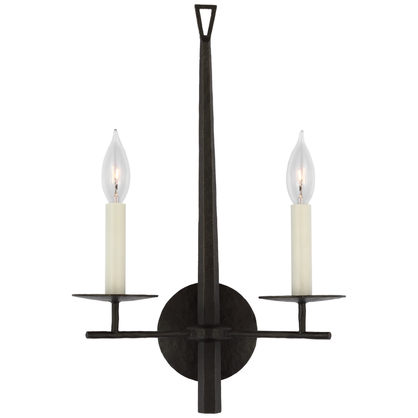 Visual Comfort, Arnov Medium Double Sconce in Aged Iron