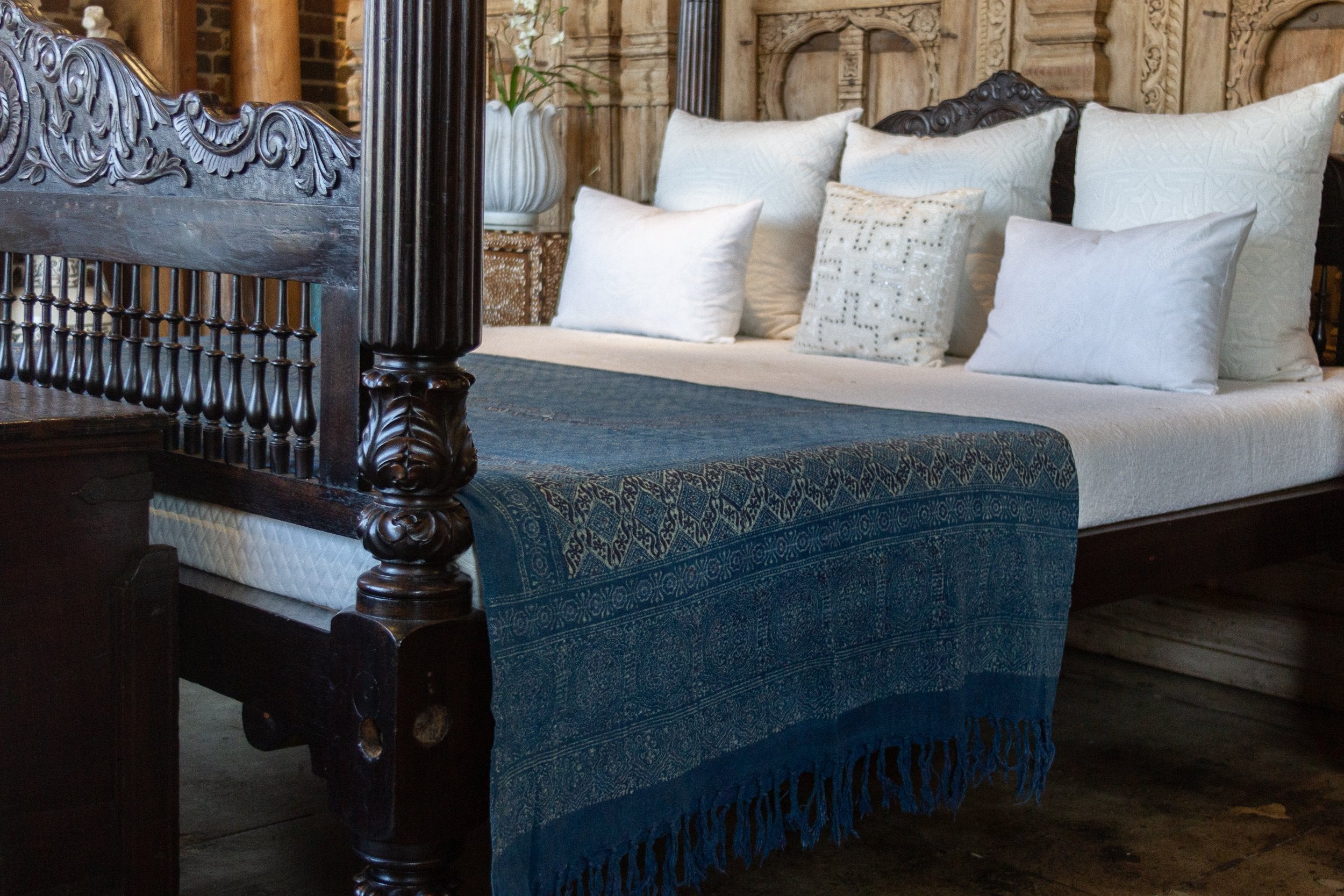 DE-COR | Globally Inspired, Atasi Indigo Batik Throw (Trade)