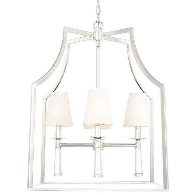 Crystorama Lighting Company, Baxter 4 Light Polished Nickel Chandelier