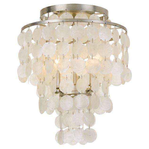 Crystorama Lighting Company, Brielle 3 Light Antique Silver Ceiling Mount