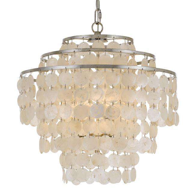 Crystorama Lighting Company, Brielle 4 Light Antique Silver Chandelier