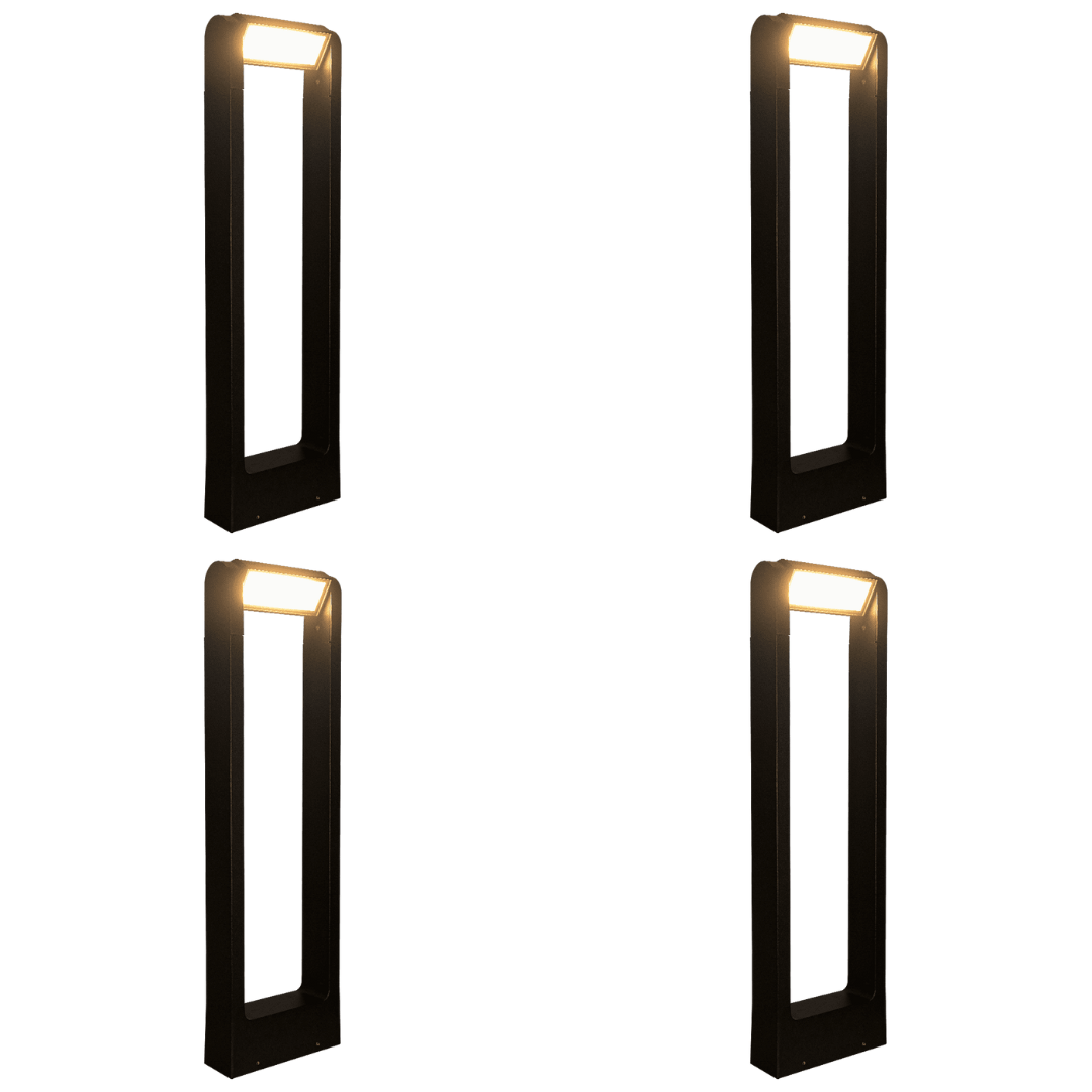 ABBA Lighting USA, CDPA56 4x/8x/12x Package 8W Low Voltage LED Rectangular Adjustable Bollard Landscape Pathway Lighting