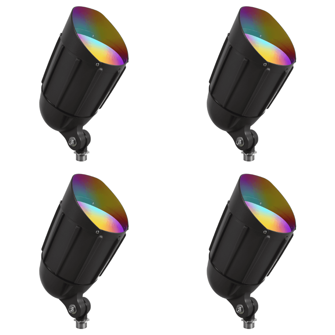 ABBA Lighting USA, CDR12 4x/8x/12x Package 12W Smart Bluetooth RGBW Narrow Beam Directional Outdoor Landscape Spotlight