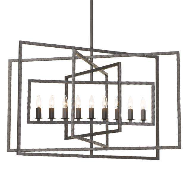 Crystorama Lighting Company, Capri 9 Light Raw Steel Chandelier