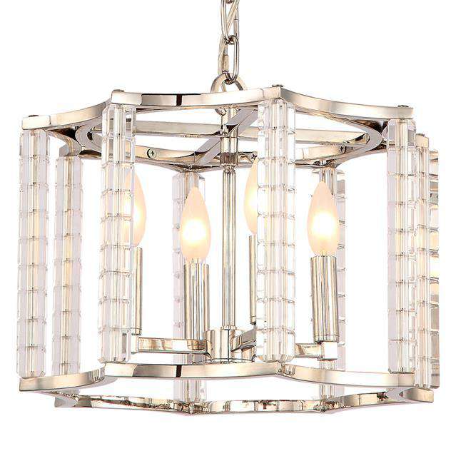 Crystorama Lighting Company, Carson Polished Nickel 4 Light Mini Chandelier Convertible