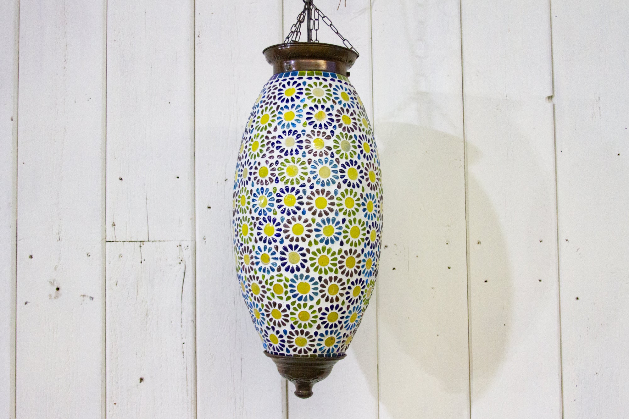 DE-COR | Globally Inspired, Colorful Floral Mosaic Lamp