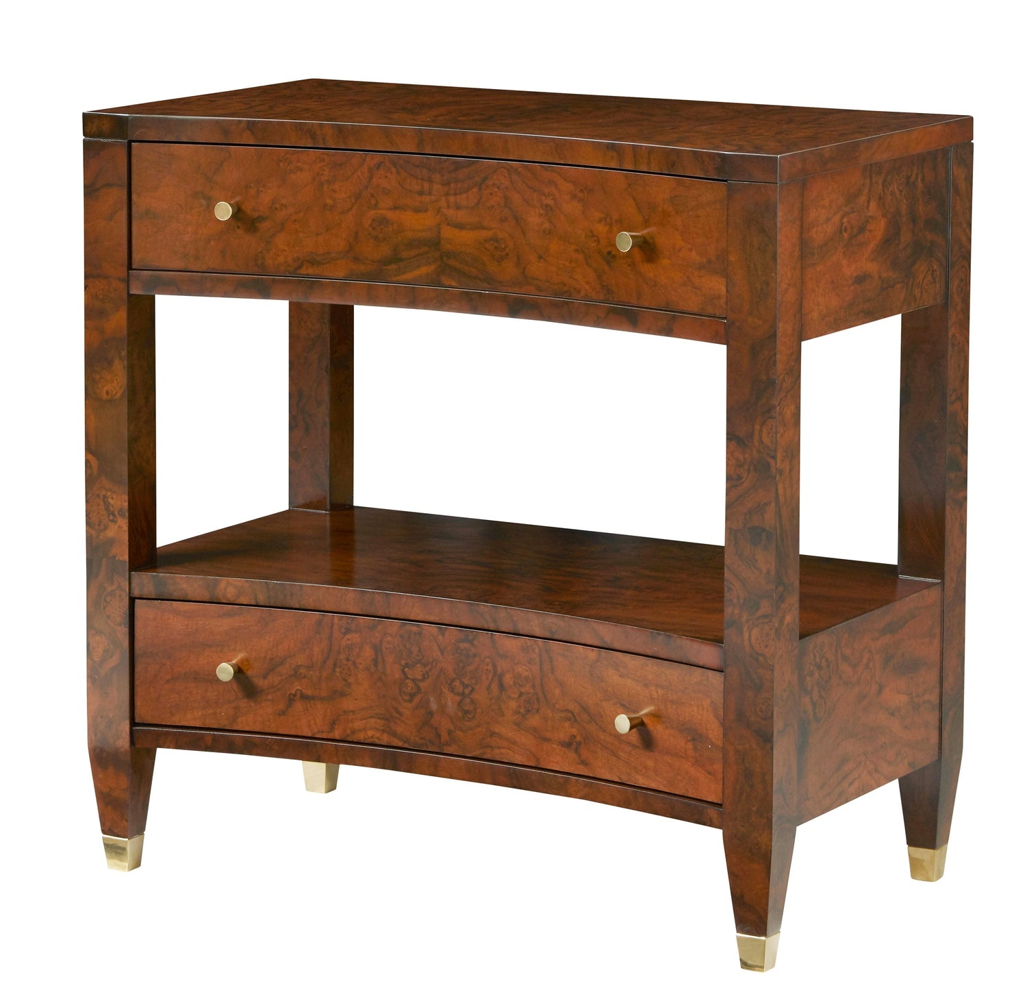 Modern History, Concave Nightstand-Walnut Burl