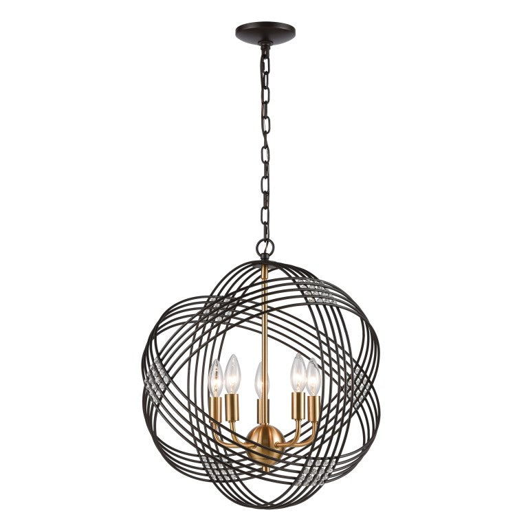 Elk Home, Concentric 19'' Wide 5 - Light Chandelier - Oil Rubbed Bronze