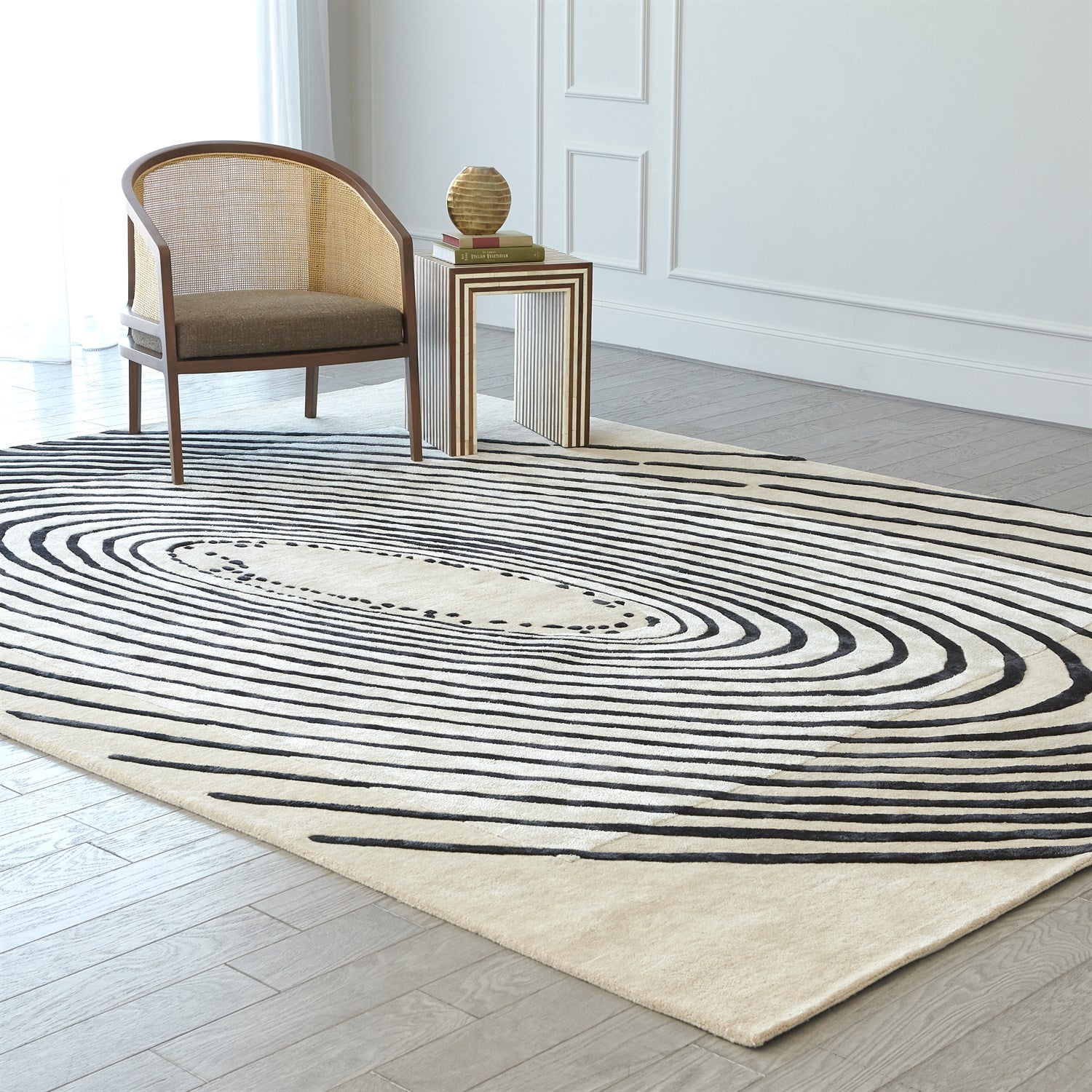 Global Views, Concentric Circles Rug-Fawn