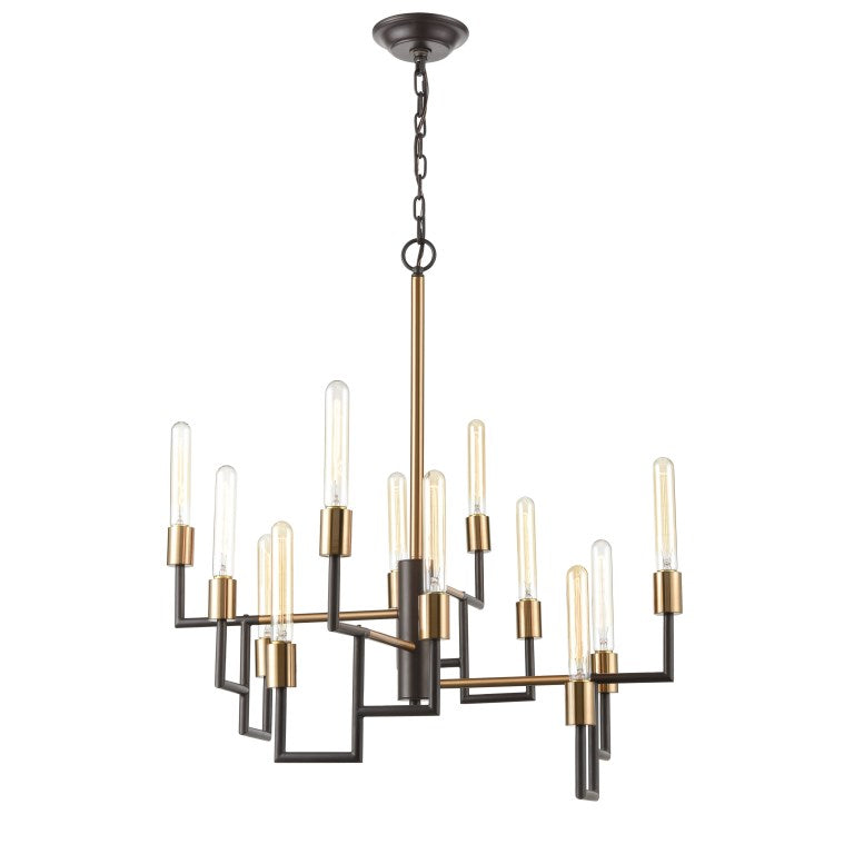 Elk Home, Congruency 29'' Wide 12 - Light Chandelier - Oil Rubbed Bronze