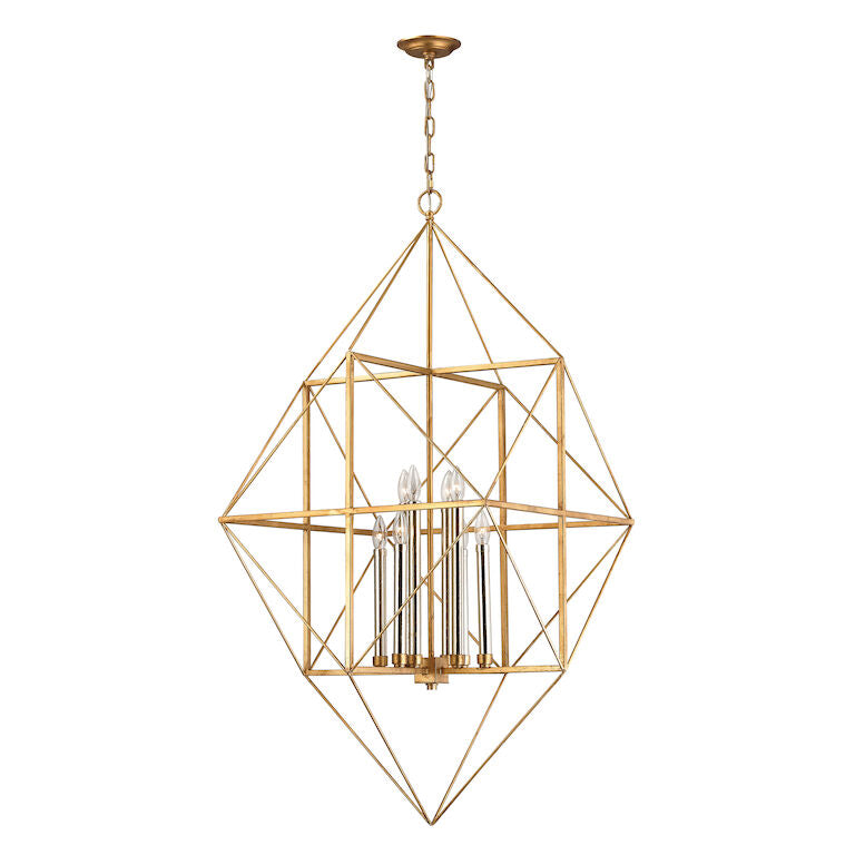 Elk Home, Connexions 24'' Wide 8 - Light Pendant - Gold Leaf