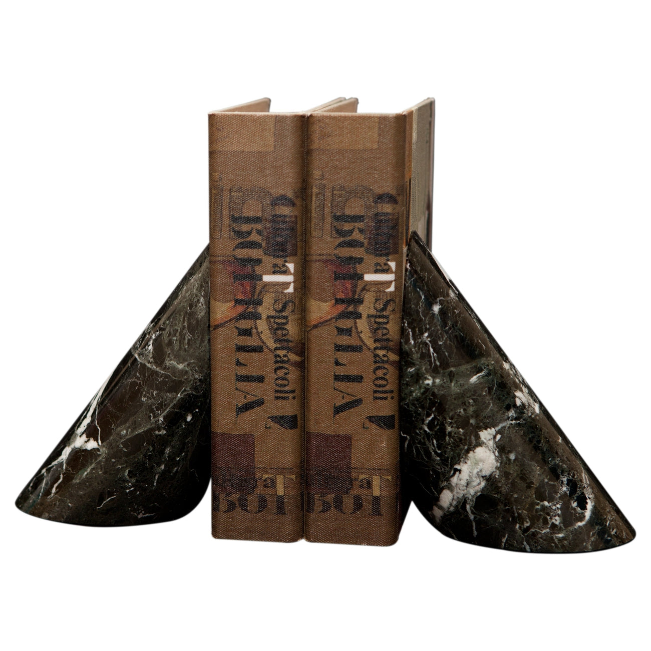 Marble Crafter, Coronet Collection Black Zebra Marble Bookends