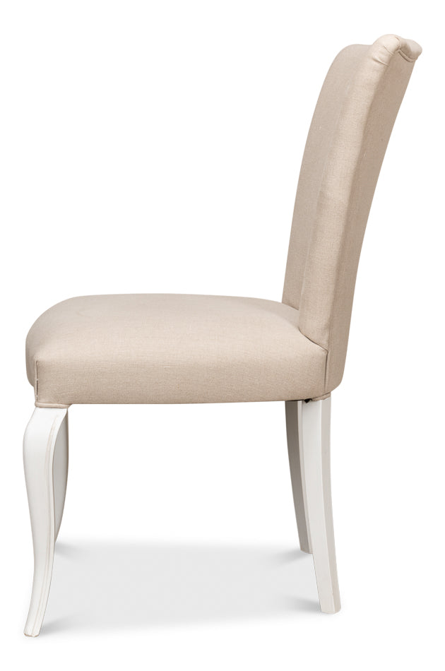 SARREID, Cortina White with Linen Flax side Chair