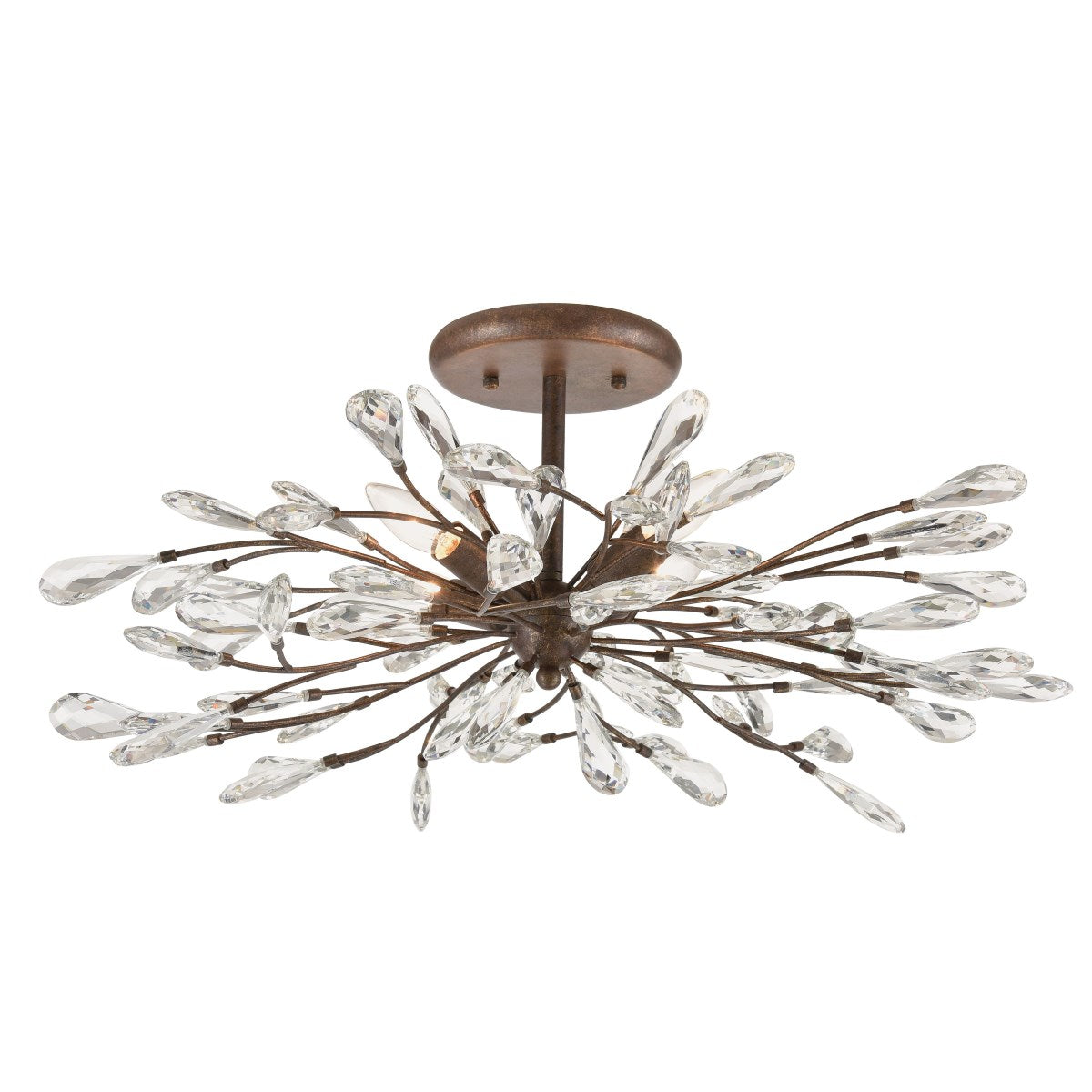 Elk Home, Crislett 28'' Wide 4-Light Semi Flush Mount - Sunglow Bronze