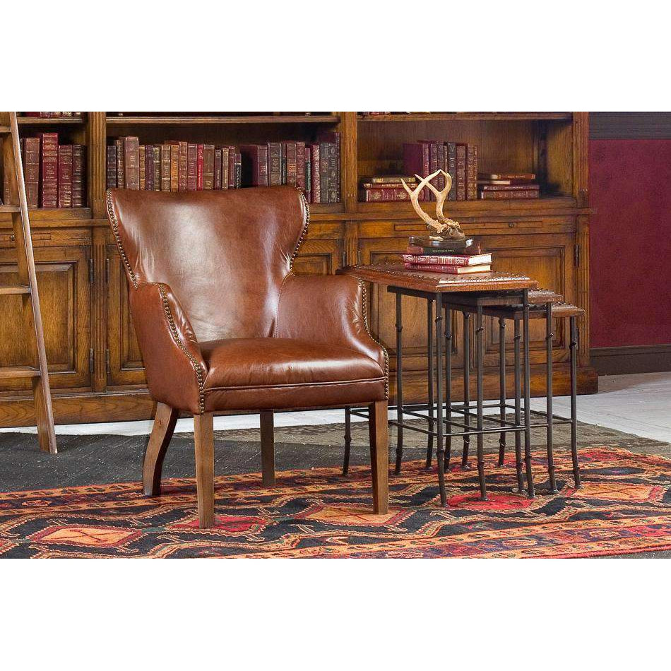 SARREID, Croc Leather Nesting Tables  Set/3