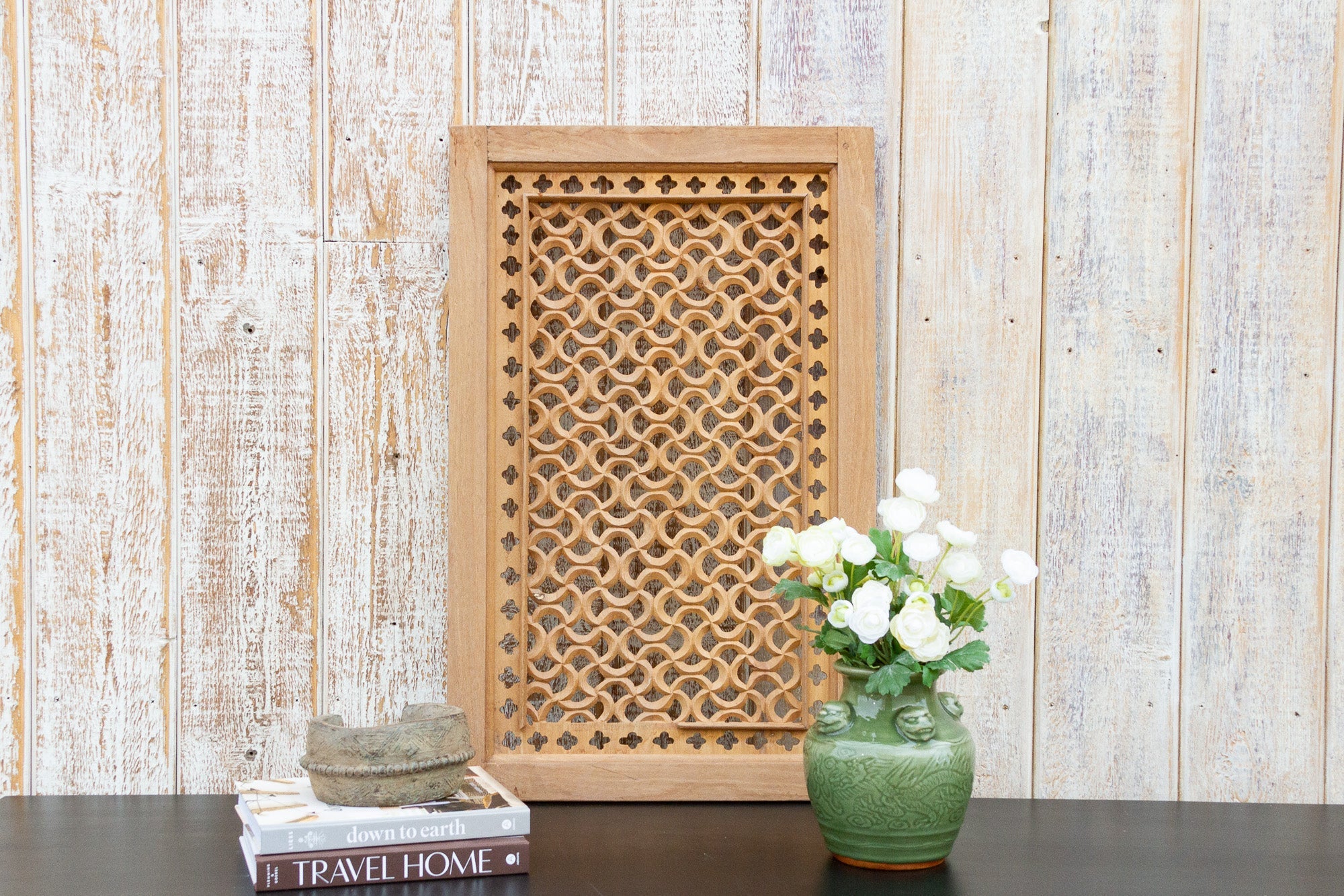 DE-COR | Globally Inspired, Custom Jali Teak Carved Window Panel