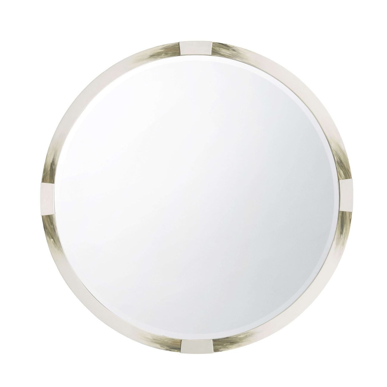 Theodore Alexander, Cutting Edge Mirror (Round, Longhorn White)