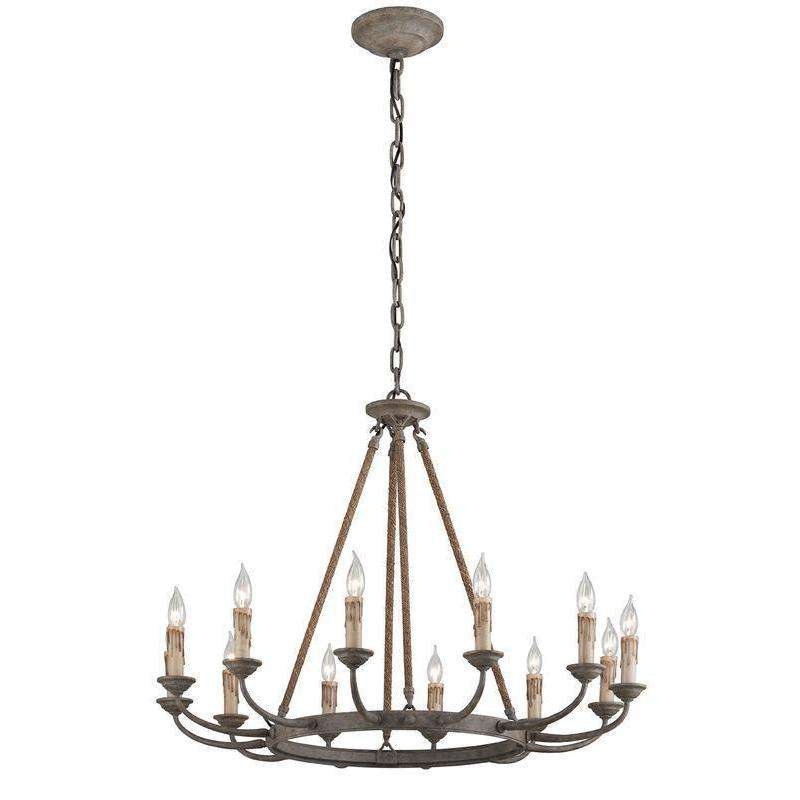 Troy Lighting, Cyrano 12Lt Chandelier Earthen Bronze