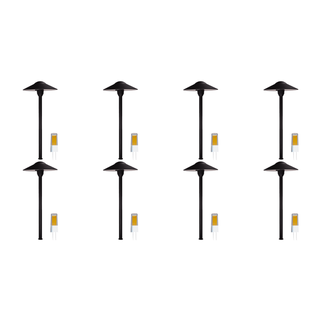 ABBA Lighting USA, DL03 4x/8x/12x Package 12V AC/DC Aluminum Low Voltage Landscape Lighting Mushroom Path Light 5W 3000K Bulb