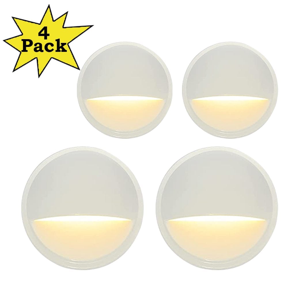 Kings Outdoor Lighting, DLA02 4-Pack 2W Low Voltage LED Outdoor Half Moon Deck Lights Package, 12V LED Step Patio Landscape Lights