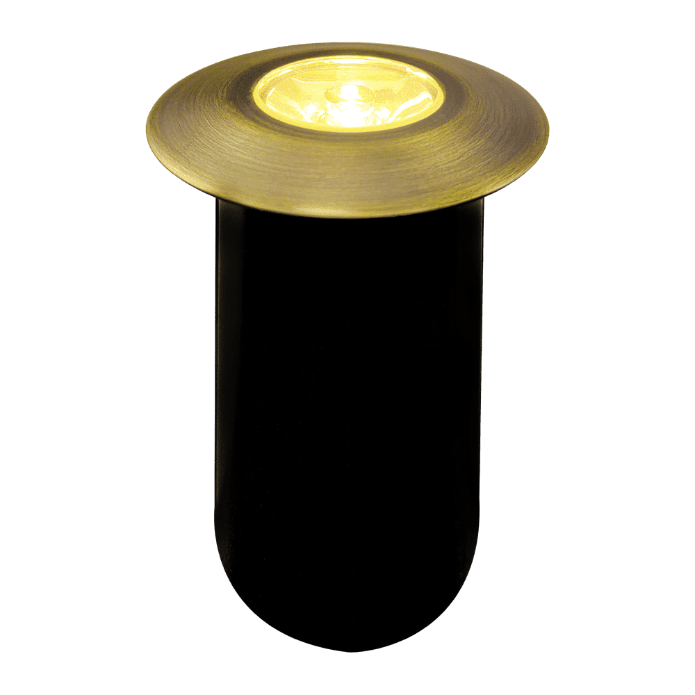 ABBA Lighting USA, DMB52 1.5W Low Voltage LED Landscape In-ground Brass Waterproof Well Lights Fixture