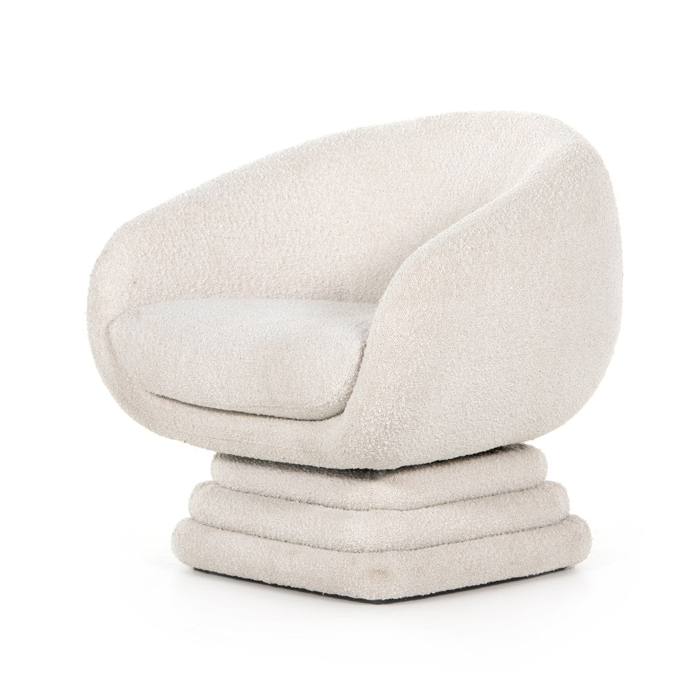 Four Hands, Dahlia Swivel Chair - Knoll Natural Boucle