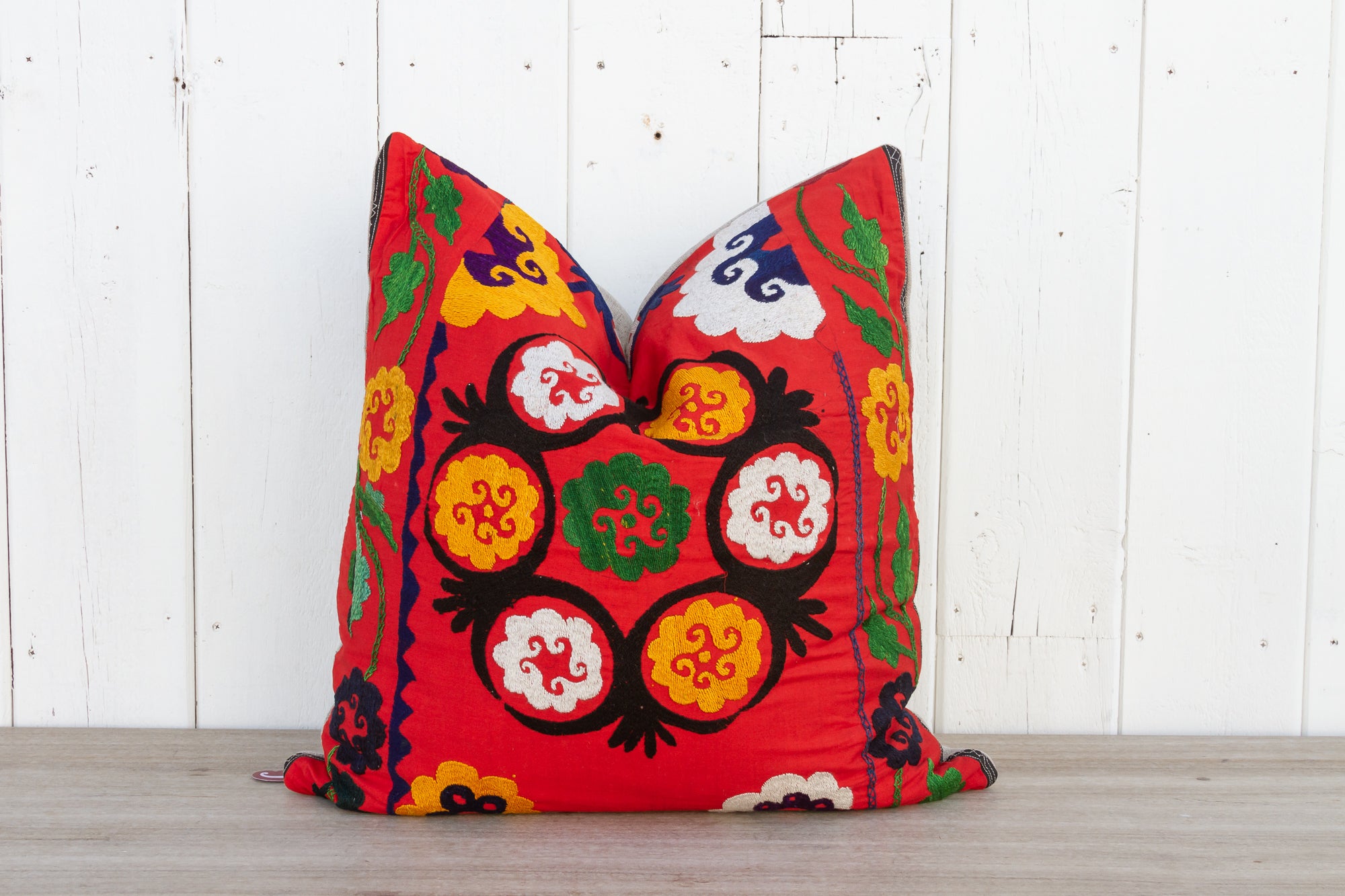 DE-COR | Globally Inspired, Daisy Large Vintage Suzani Pillow