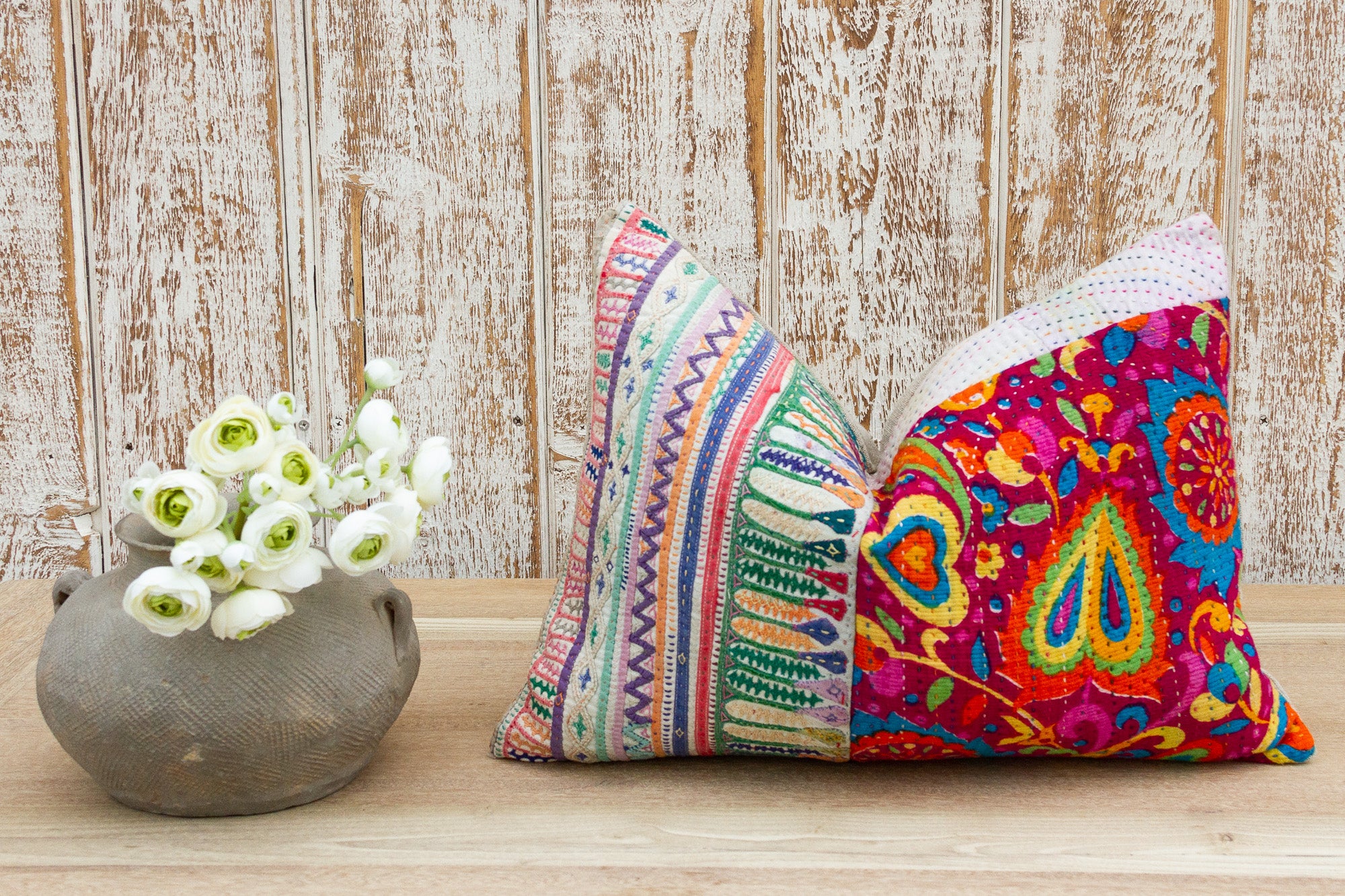 DE-COR | Globally Inspired, Daivika Antique Tribal Grain Sack Pillow (Trade)