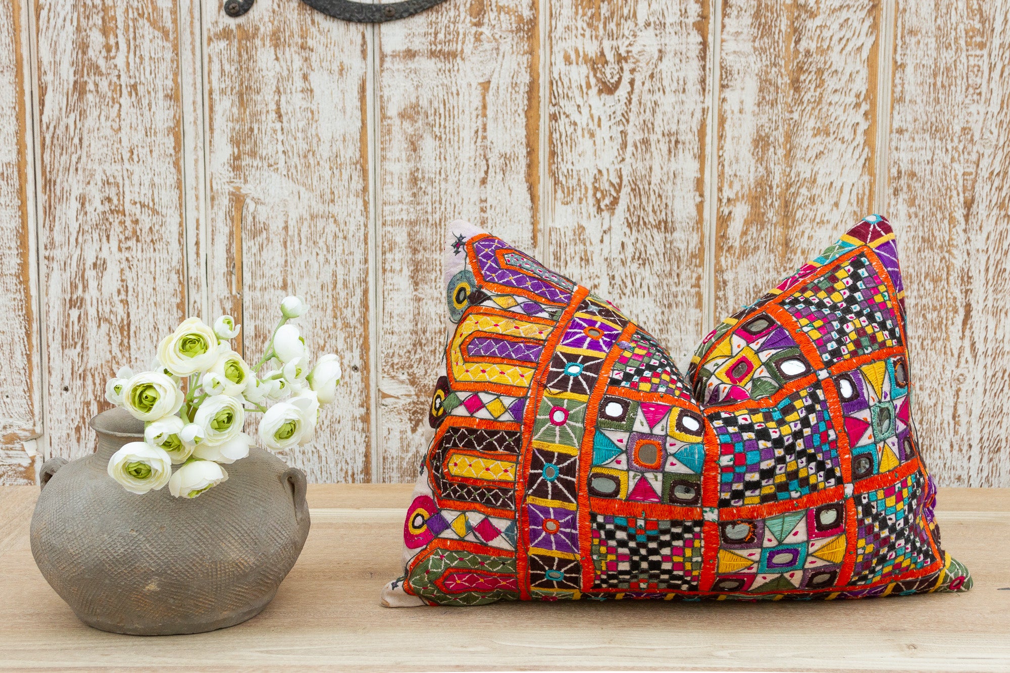 DE-COR | Globally Inspired, Dampa Antique Tribal Grain Sack Pillow