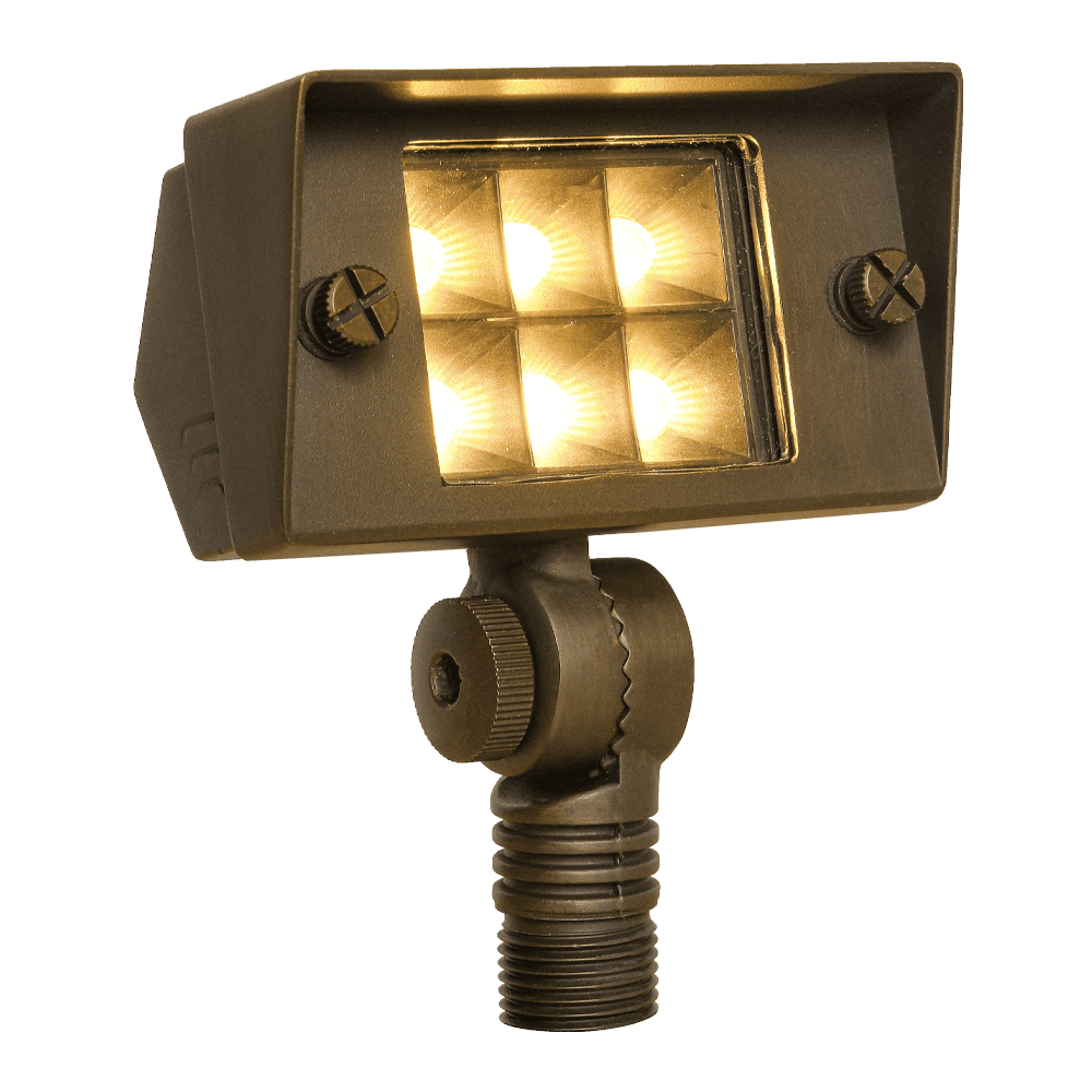 ABBA Lighting USA, FPB02 Cast Brass Flood Light | 2W-7W Integrated Low Voltage Landscape Light