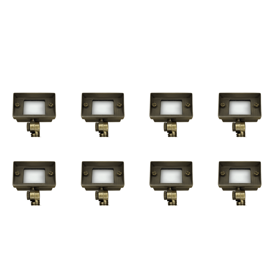 ABBA Lighting USA, FPBCC04 4x/8x/12x Package Cast Brass 3CCT Adjustable 2W-7W Rectangular Built-In LED Flood Light Low Voltage Fixture