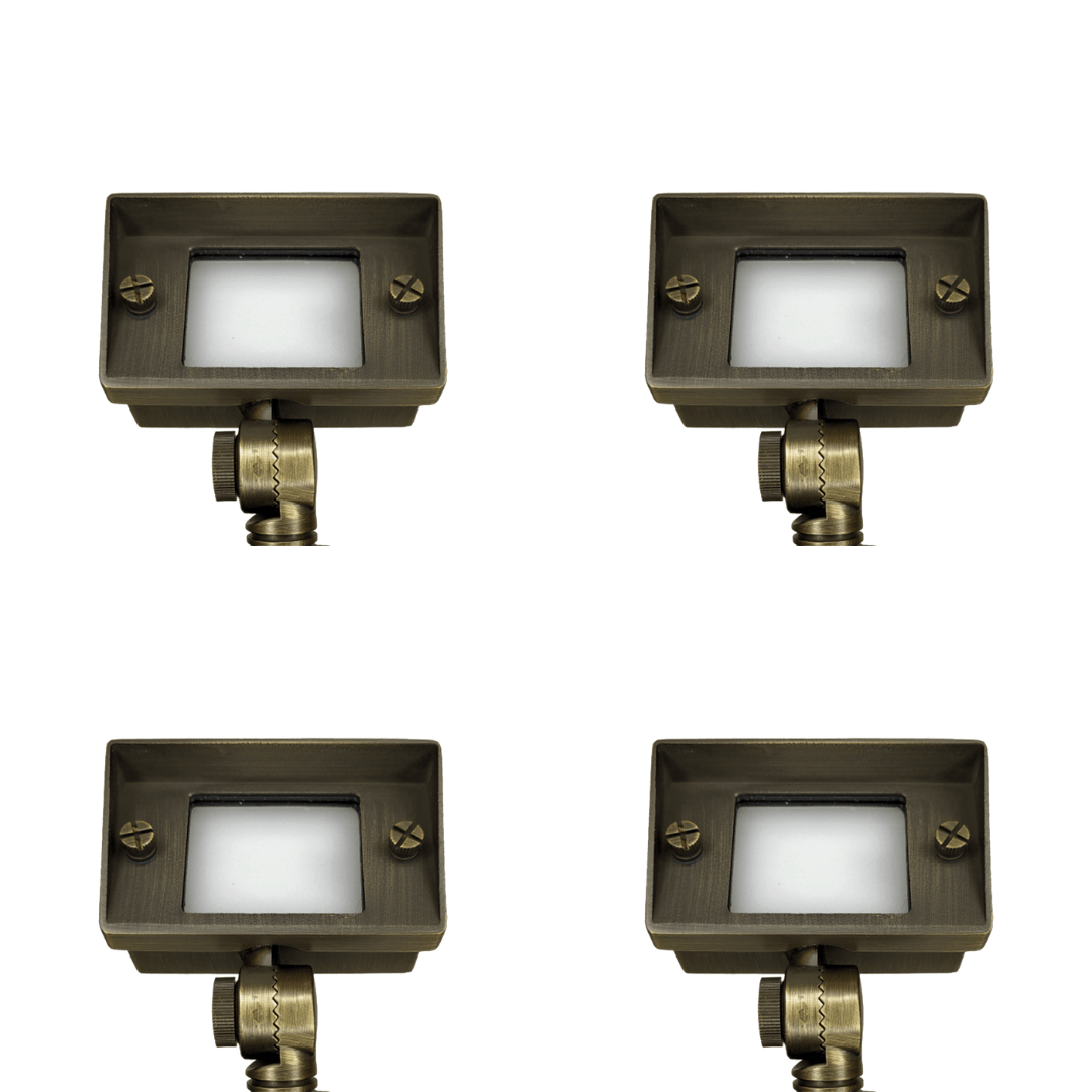 ABBA Lighting USA, FPBCC04 4x/8x/12x Package Cast Brass 3CCT Adjustable 2W-7W Rectangular Built-In LED Flood Light Low Voltage Fixture