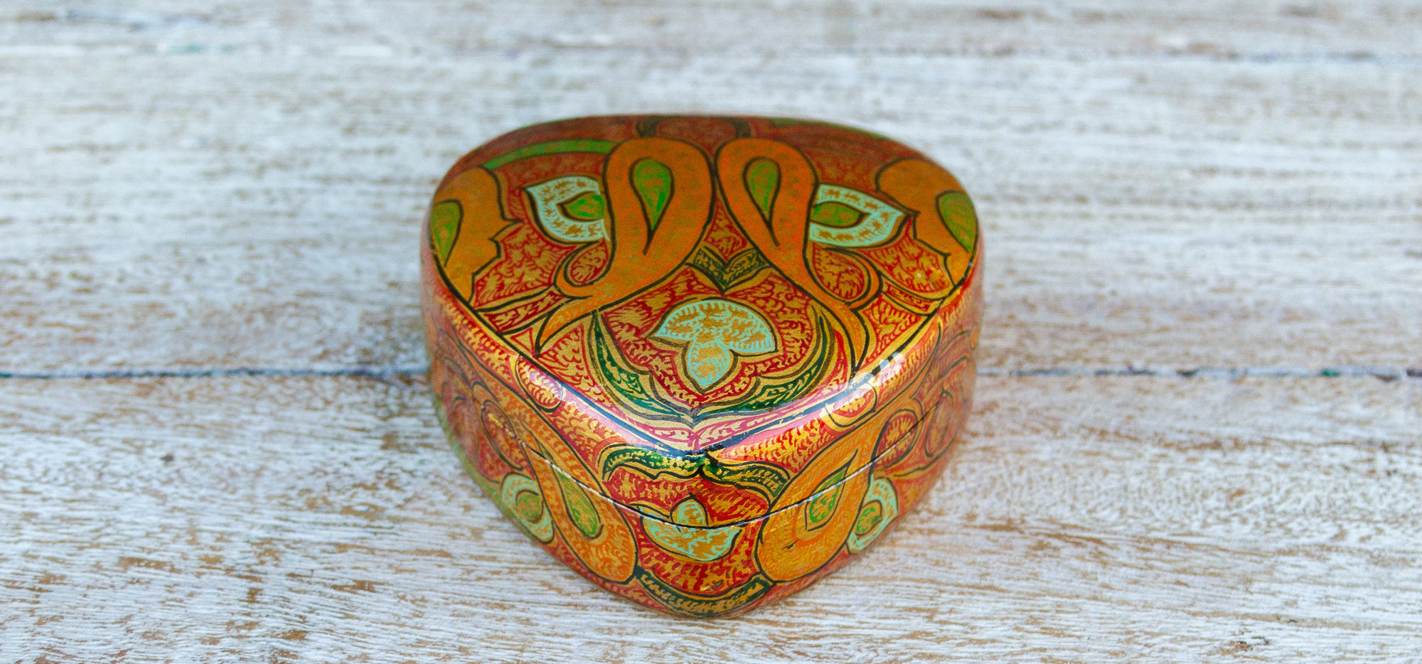 DE-COR | Globally Inspired, Kashmiri Heart Jewelry Box