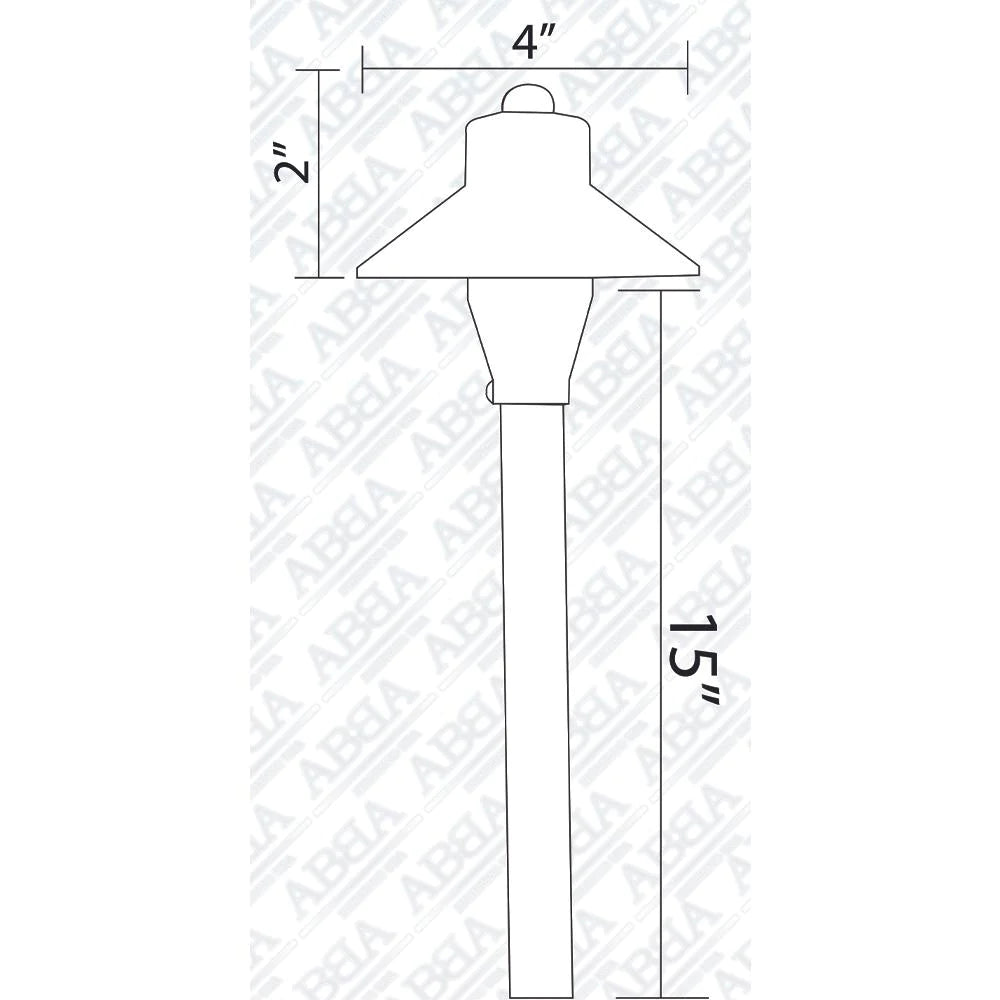 ABBA Lighting USA, PLB06 12V G4 Snub Low Voltage Heavy Duty Cast Brass Outdoor LED Pathway Light