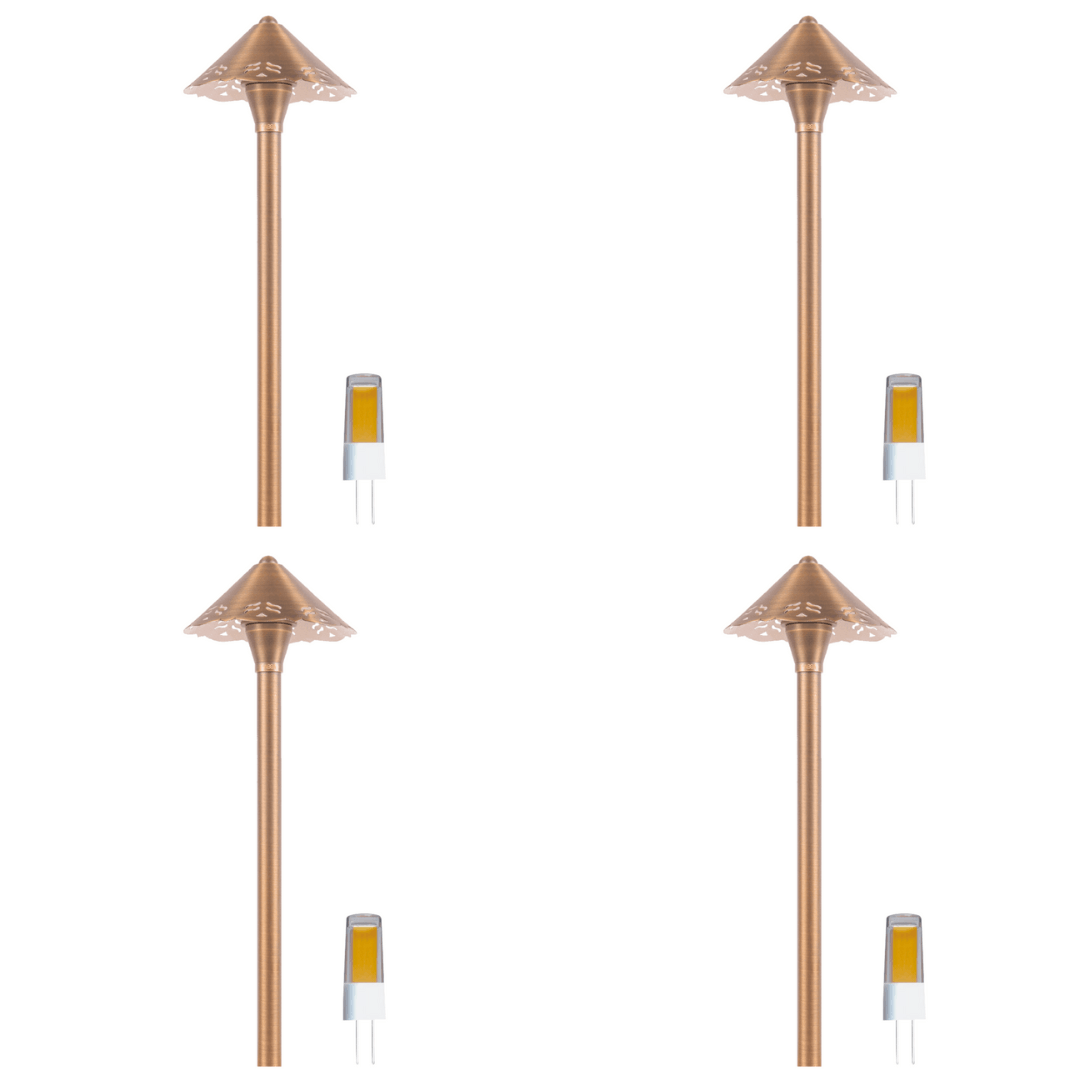 ABBA Lighting USA, PLB12 4x/8x/12x Package Brass LED Low Voltage Pathway Outdoor Lighting Landscape Fixture 5W 3000K