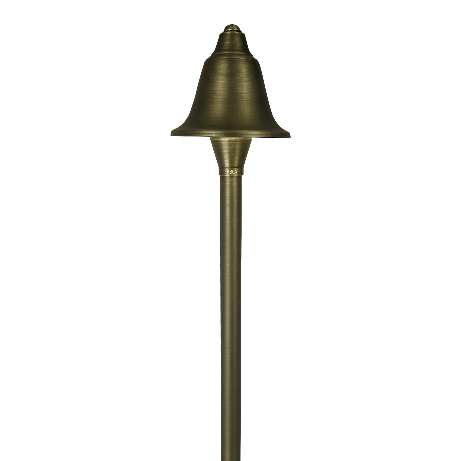 ABBA Lighting USA, PLB17 Cast Brass LED Bell Shaped Lamp Ready Low Voltage Pathway Outdoor Landscape Lighting Fixture