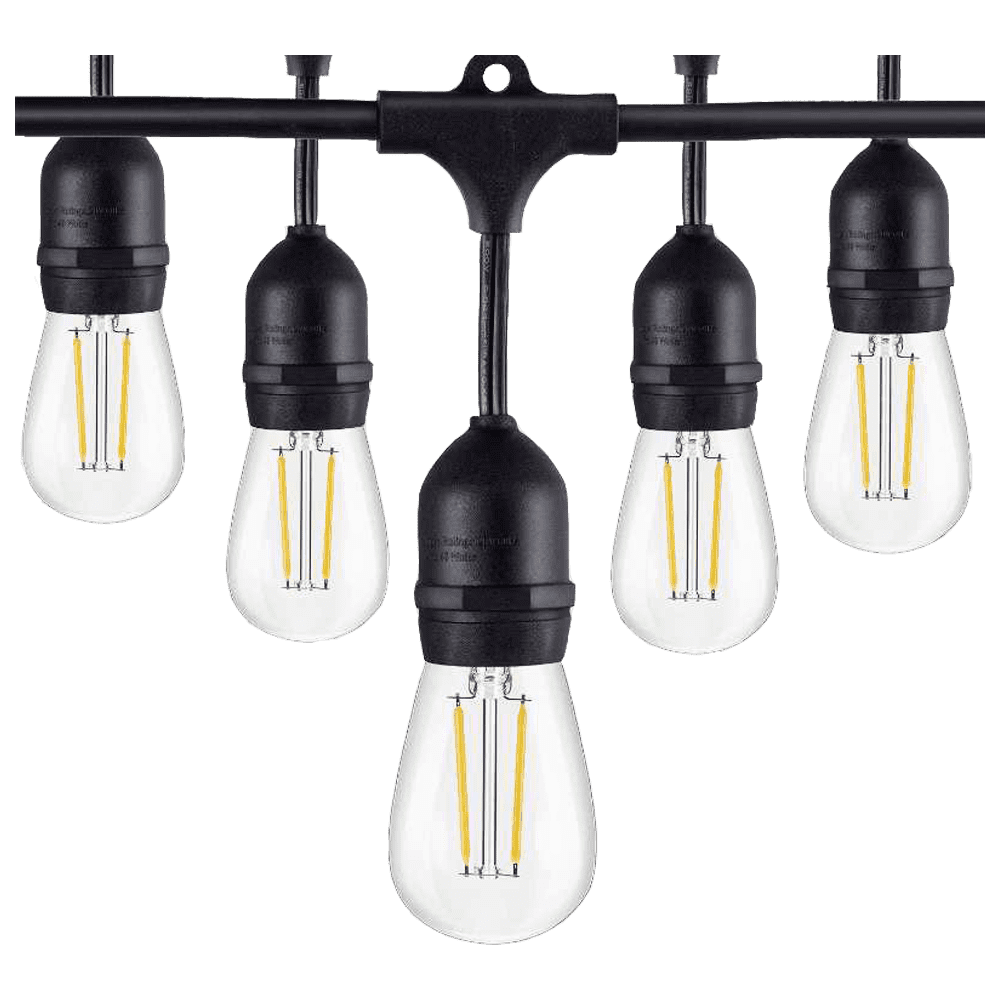 ABBA Lighting USA, SL101 LED Low Voltage Bistro String Lights 48 FT Outdoor Weatherproof 12V Edison Bulbs