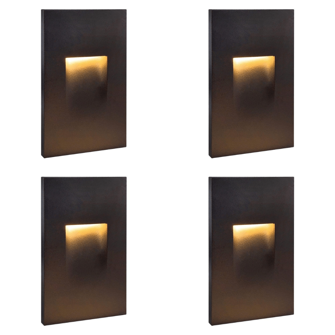 ABBA Lighting USA, STA06 4x/8x/12x Package 3.5W Rectangular Waterproof Vertical LED Stair Step Light Wall Lighting Fixture