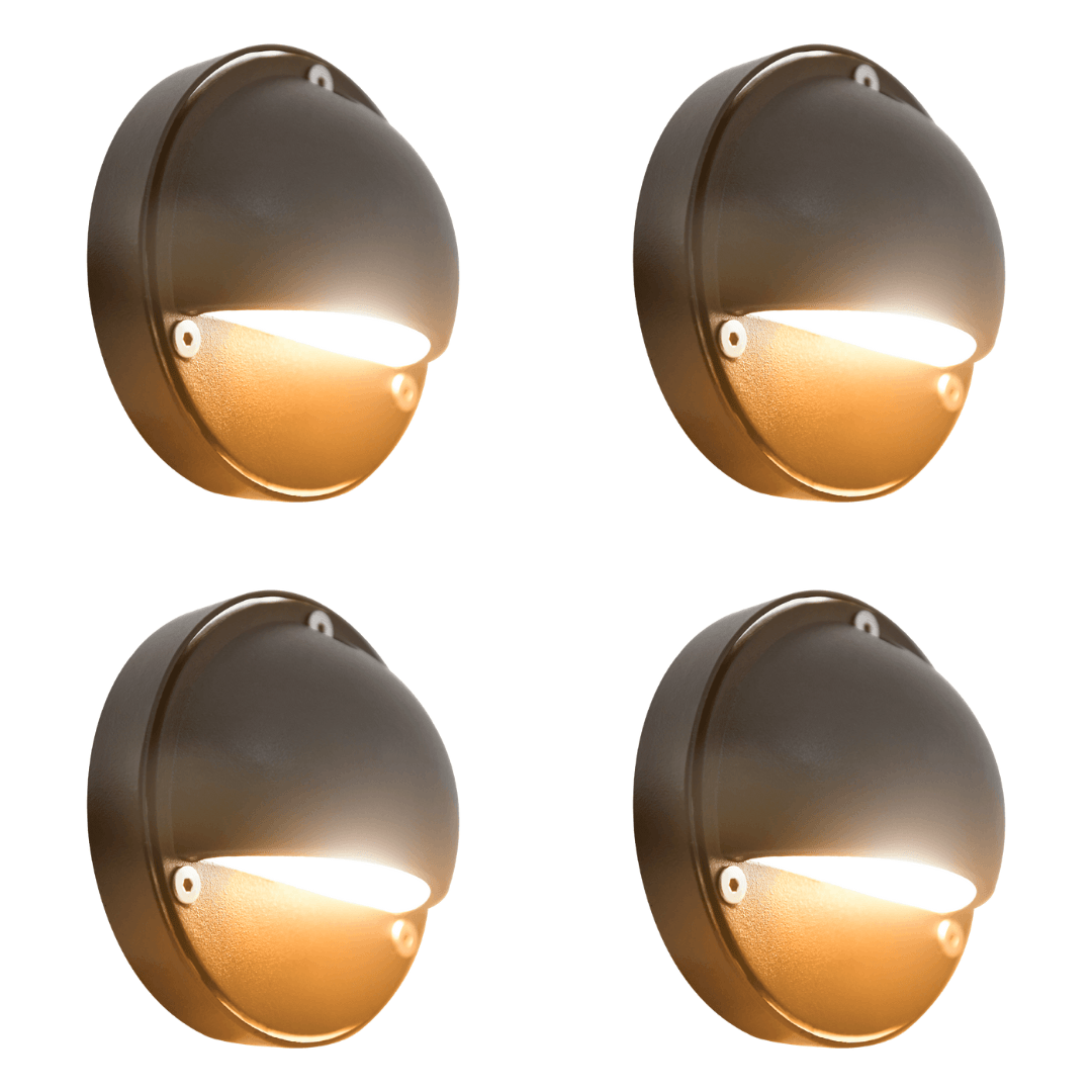 ABBA Lighting USA, STA09 4x/8x/12x Package LED Round Aluminum Deck Light Surface Mount Low Voltage Landscape Lighting 5W 3000K Bulb