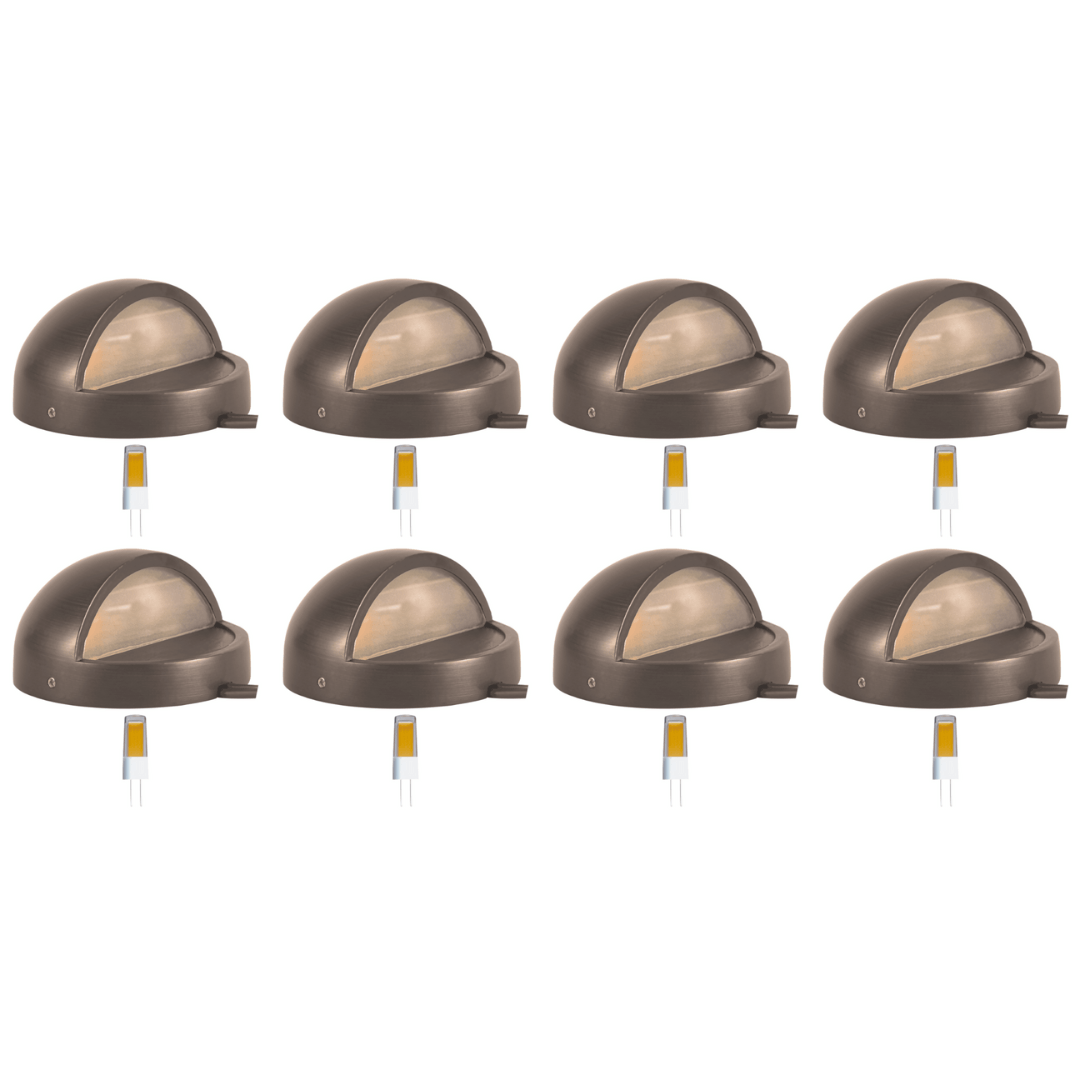 ABBA Lighting USA, STB09 4x/8x/12x Package LED Round Deck Light Surface Mount Low Voltage Landscape Lighting 5W 3000K Bulb