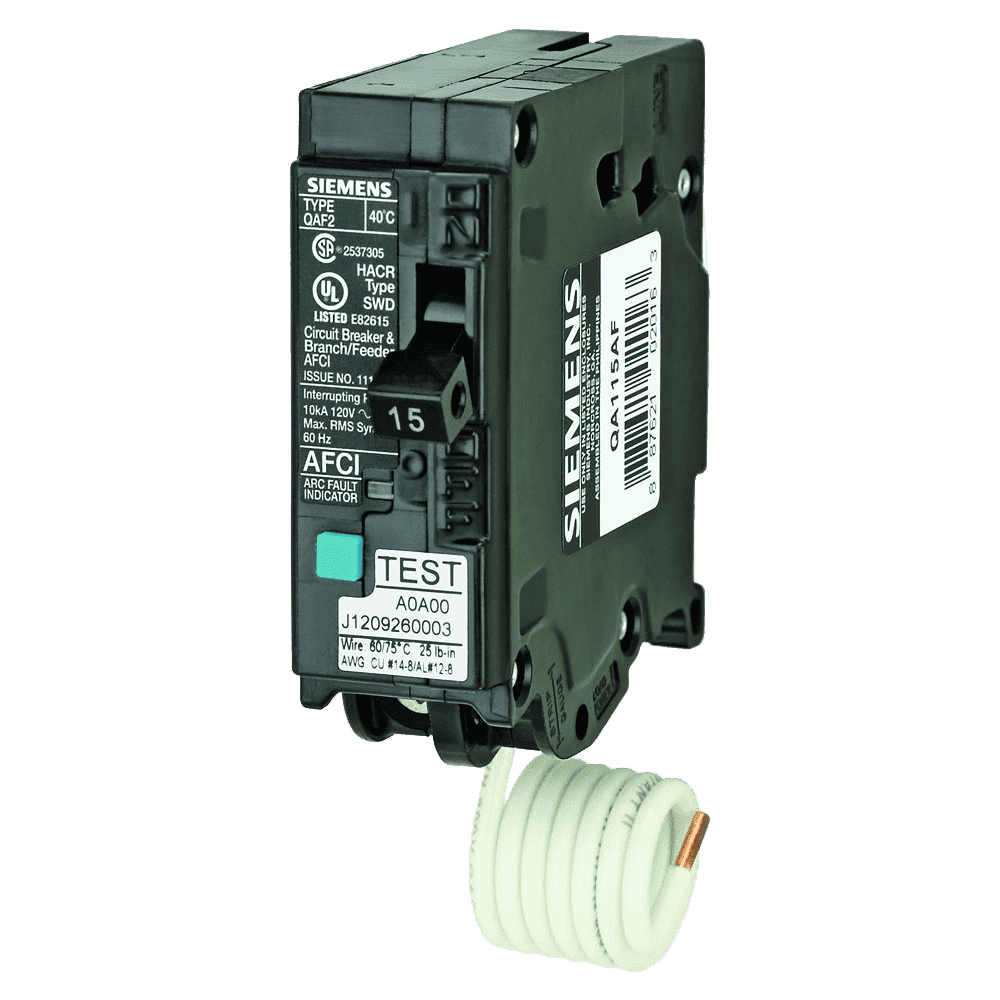 Siemens, Siemens QA115AFC 15 Amp 1 in. Single-Pole 120-Volt Plug-On Combination AFCI Circuit Breaker