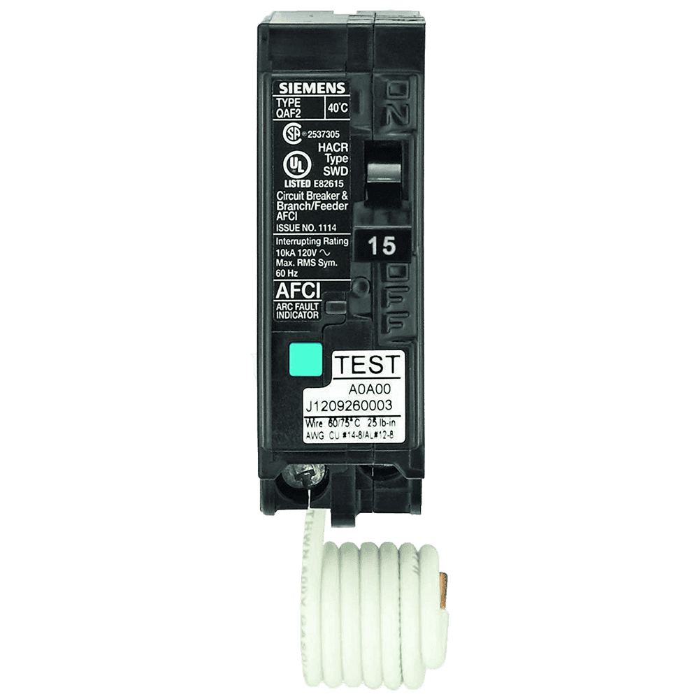 Siemens, Siemens QA115AFC 15 Amp 1 in. Single-Pole 120-Volt Plug-On Combination AFCI Circuit Breaker