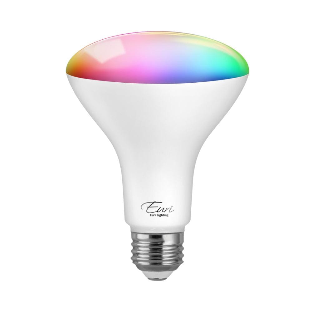 Euri Lighting, Smart LED 120V 10W BR30 RGB WiFi Color Changing Dimmable Light Bulb